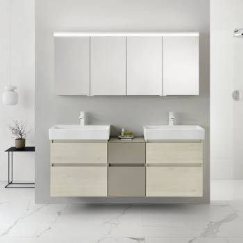 Burgbad Lin20 Комплект мебели 166х37х71см, подвесной, с раковиной, с 2 ящиками, цвет: Merino oak decor USIU040F5379