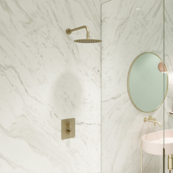 Смеситель для душа Ramonsoler Alexia встраиваемый термостатический с тропическим душем золото K3624012OC