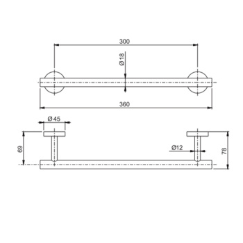 Полотенцедержатель Fima Carlo Frattini Spillo Steel 30, подвесной, нержавеюшая сталь F6090/30INOX