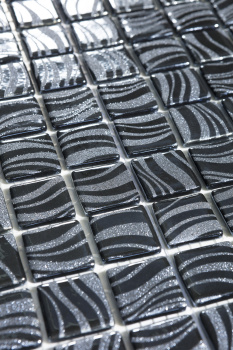Мозаика на сетке Vidrepur Glitter Black №7803 25x25 м2