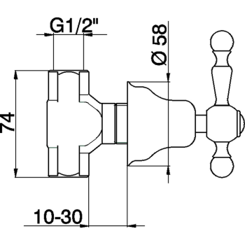 Запорный вентиль Cisal Arcana America 1/2 F на холодную воду, хром AA00031021