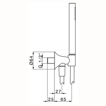 Душевой комплект с ручным душем Cisal Vita держателем с подводом воды и шлангом 1500 мм., хром VI00303321