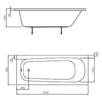 Акриловая ванна Ravak Septima 150x70 C630S00000