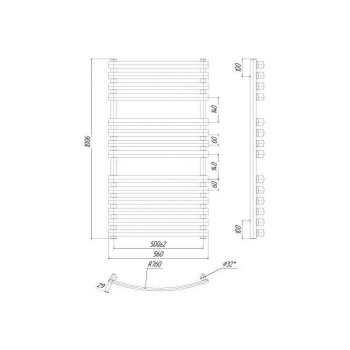 Полотенцесушитель водяной Ravak Elegance 50х100 X04000083676