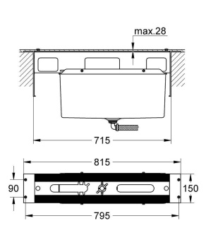 Монтажный ящик для установки смесителей на бортик ванной GROHE 29037000