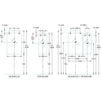 Зеркало VETRATA R Kerama Marazzi 720х1155 сенсор со сменой цвета подсветки и антизапотевание, белое VE.R.mi.115\WHT