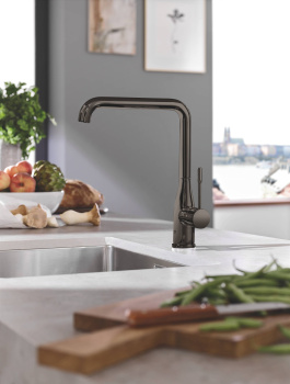 Смеситель для кухни GROHE Essence New, L-излив, тёмный графит глянец 30269A00