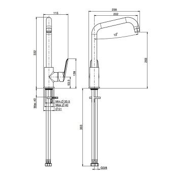 Смеситель для кухни Fima Carlo Frattini Kitchen на 1 отверстие, хром F3007/1RCR.ES