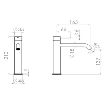 Смеситель для раковины Bossini Nobu INZ203.075 нержавеющая сталь