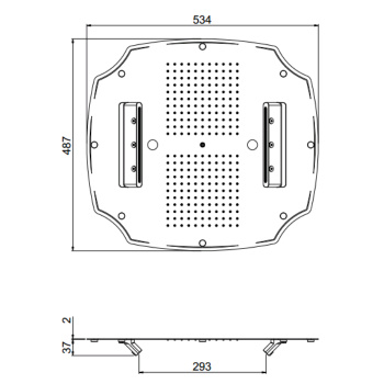 Встраиваемая в потолок душевая система Carimali Mydream Colonial 550x500 242форс, 4 потока воды:дождь,каскад,двойной каскад,распыл, хром 23076XN-CRX