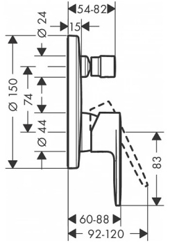 Смеситель для ванны Hansgrohe 71466000S
