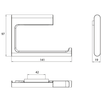 Держатель туалетной бумаги без крышки Emco Flow, хром 2700 001 00