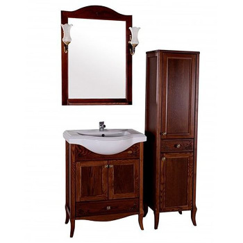 Зеркало ASB-Woodline Салерно 65см с полкой+светильники  9690