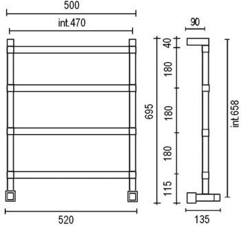 Полотенцесушитель водяной Margaroli Panorama 7424704CRN 44x120 хром