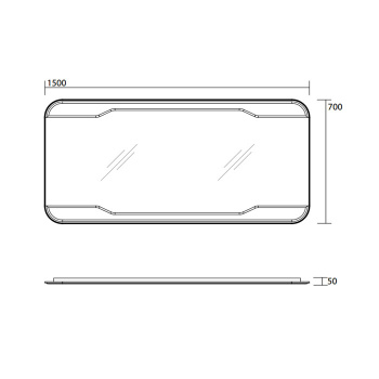 Зеркало без светильника Kerasan Waldorf 150х70, с выключателем 740501