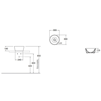 Раковина чаша Azzurra Forma 30х30х14, без отв под смеситель, белый FMLA030140C0BI*0