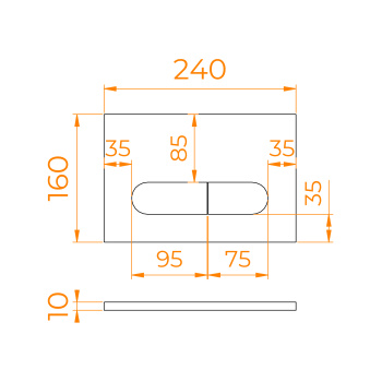 Кнопка слива RGW SWH-06W 240х160 мм 68420006-04