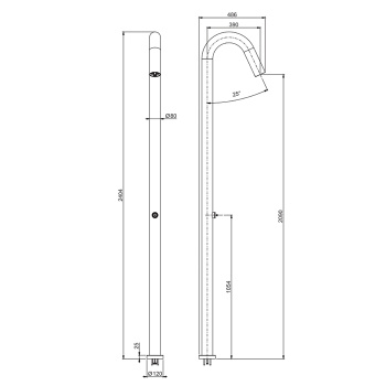 Душевая колонна с одним выходом OUTSIDE Fima Carlo Frattini Outdoor нержавеющая сталь F5970X1RINOX