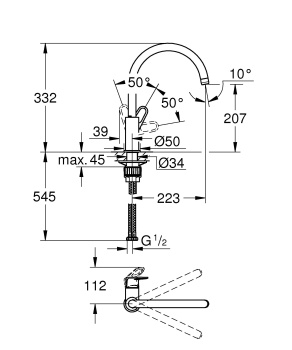Grohe Смеситель для кухни стандартный, цвет: хром