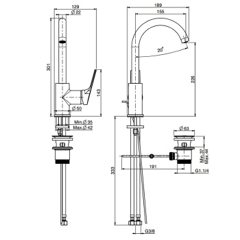Смеситель для раковины Fima Carlo Frattini Serie 4 F3781WCR.1 хром