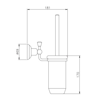 Ершик для унитаза подвесной Nicolazzi Onice хром/белый 1490CR09O