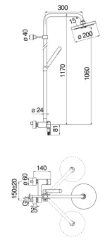 Душевая система Nobili Up UP94130/30BM черная