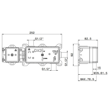 Встраиваемая часть для душа Newform 2 выхода 1/2, 31030.00.000