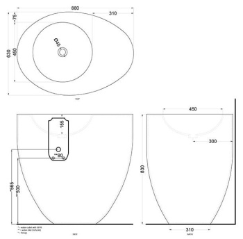 Раковина напольная Cielo Le Giare LGFREESF TL 88 см белый