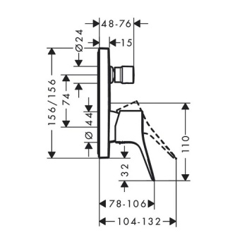 Смеситель для ванны Hansgrohe 75415670S