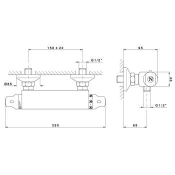 Смеситель термостатический для душа Nicolazzi Termostatico хром 4905CR