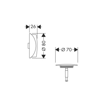 Клапан смыва с ручкой Hansgrohe Flexaplus 58185000