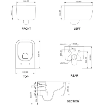 Унитаз подвесной GSG Ceramic Design Brio BRWCSO026 оливковый