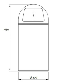 Ведро для мусора с крышкой push Nofer 14116.2.B