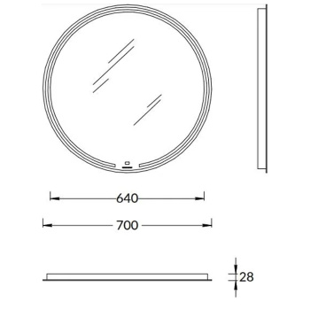 Зеркало MIO круглое с диером Kerama Marazzi 80 белое MIO.mi.80D\WHT