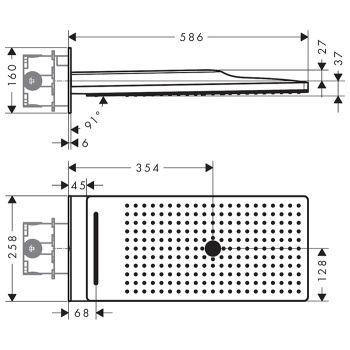 Верхний душ, Hansgrohe, Rainmaker Select, шгв 260*586*160, цвет-белый/хром