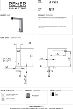 Кран для раковины Remer Sensor  SE17