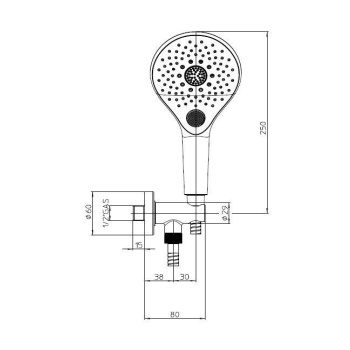 Bossini Syncronia Душевой комплект: ручной душ, держатель с подводом воды, шланг 150см, цвет: хром C12033.030