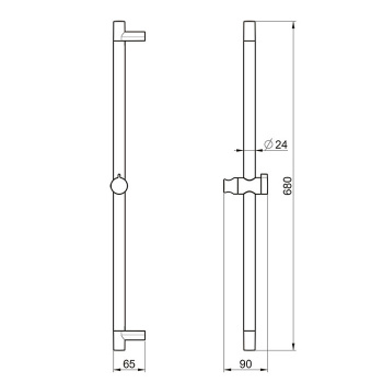 Душевая штанга Almar 680, латунь/ABS, хром, E087061.CR