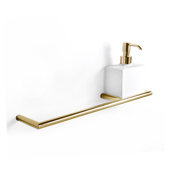 3SC Guy Полотенцедержатель и мыльница, 40см., справа, подвесная, композит Solid Surface, цвет: белый матовый/золото 24к. Lucido GU10DXGD