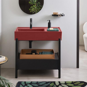 Раковина накладная Cielo Plinio PNLA85 CO 85 см красный