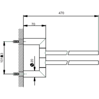 Полотенцедержатель двойной Cisal System 40 см, хром SY09021021 Акция