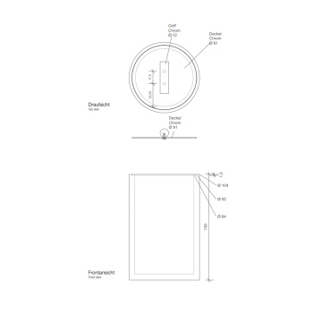 Контейнер с крышкой Decor Walther STONE DMD L 100х165 мм., белый/хром 971454