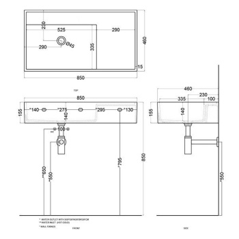 Раковина накладная Cielo Plinio PNLA85SF CO 85 см красный