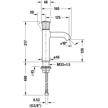 Смеситель для раковины Duravit White Tulip WT1020002010 хром