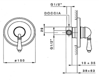 Смеситель для душа внешняя часть Nicolazzi El Capitan 3406 75 C4006