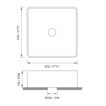 Раковина Moma Jump1 370х370 для установки на столешницу, с донным клапаном, белый матовый LJ070241.MWS