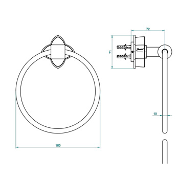 Полотенцедержатель THG Petale De Cristal Bleu U6B-A02-504N хром