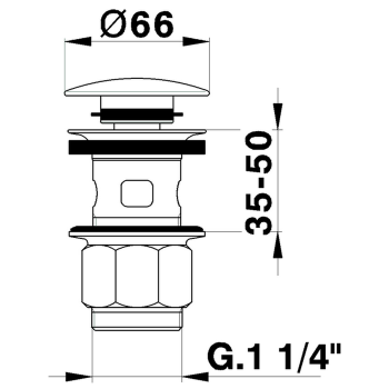 Донный клапан Cisal 1 1/4 для раковин, хром ZA00162021