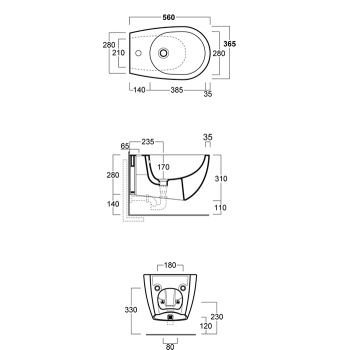 Биде подвесное Simas Vignoni VI19 nero matt*1 черный матовый