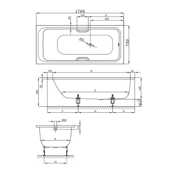 Стальная ванна Bette Select 170x75 3412-000
